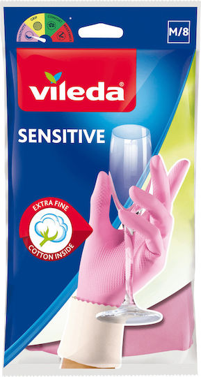Vileda Oven Gloves Sensitive Plastic Medium Pink 1pcs