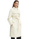 Cedandina Women's Ivory Coast Coat with Buttons