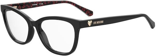 Moschino Plastic Eyeglass Frame Butterfly Black MOL639 INA