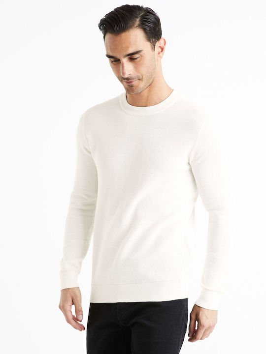 Celio Herren Pullover Ecru