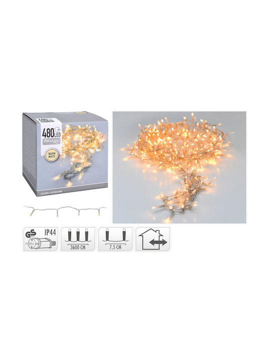 Christmas Lights 36m 480 LED Warm White Tra Wire