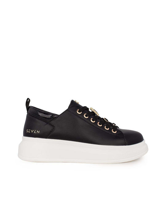 Seven Damen Sneakers Black / Croco Strass