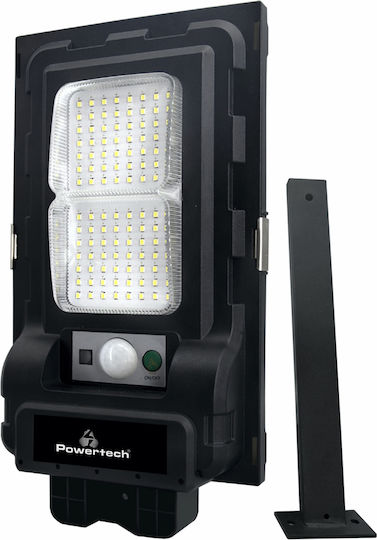 Powertech Wandmontiert Solarleuchte 50W 480lm Natürliches Weiß 4000K mit Bewegungssensor und Fotokontakt IP65
