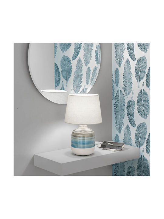 Fan Europe Apache Ceramic Table Lamp for E27 Socket with White Shade and Gray Base