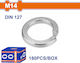 Wadfow Ροδέλα Γκρόβερ για Βίδα M14mm 180τμχ DIN 127