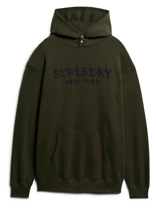 Superdry Luxury Sport Φούτερ με Κουκούλα Army K...