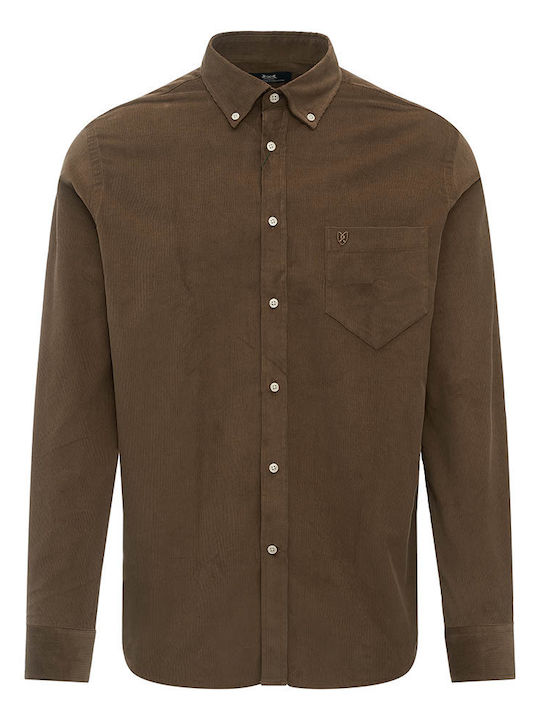 Long-sleeved Corduroy Shirt TAN