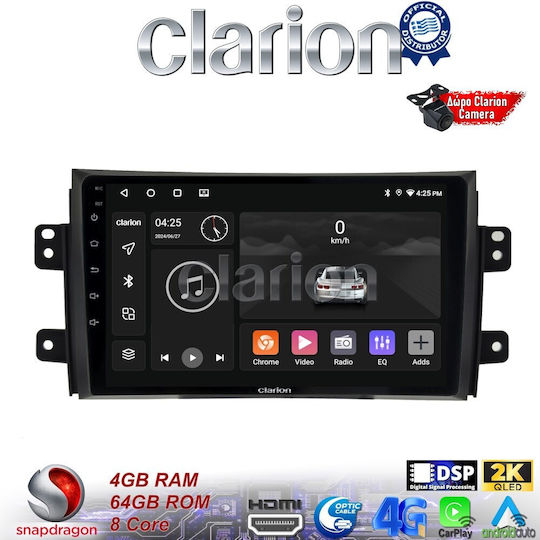 Clarion Ηχοσύστημα Αυτοκινήτου για Fiat Sedici Suzuki SX4 2006-2011 (Bluetooth/USB/WiFi/GPS/Apple-Carplay/Android-Auto) με Οθόνη Αφής 9"