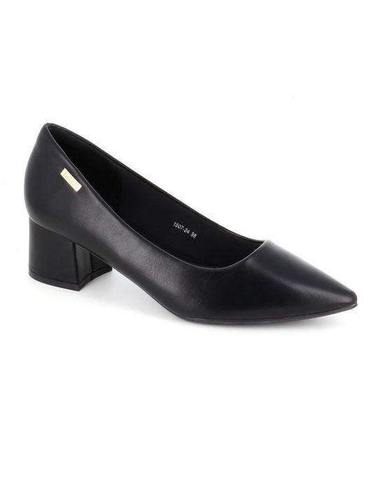 B-Soft Anatomic Synthetic Leather Black Heels