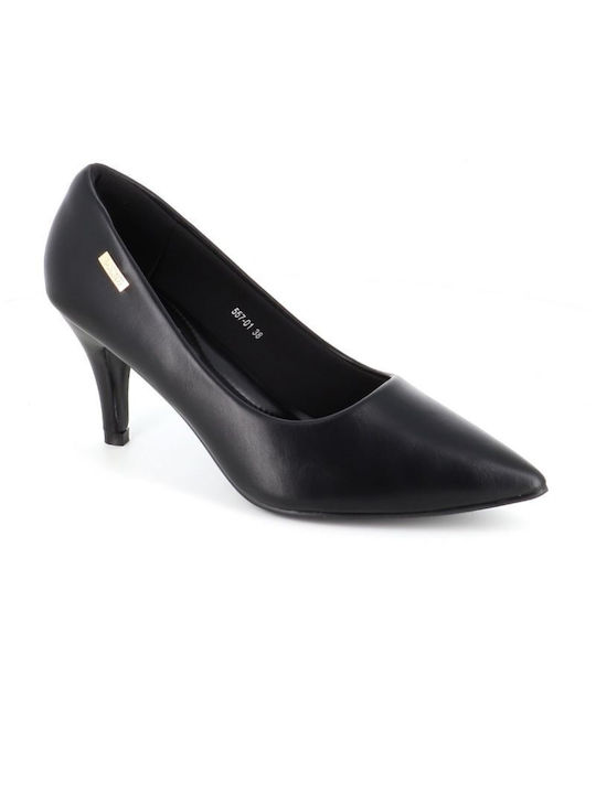 B-Soft Anatomic Synthetic Leather Black Heels