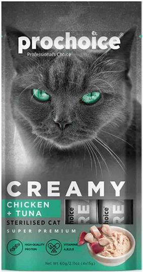 Λιχουδιά Γάτας Prochoice Creamy Chicken & Tuna 60gr