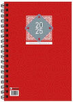 Innostat Daily Spiral Agenda 2025 Red 10x14cm