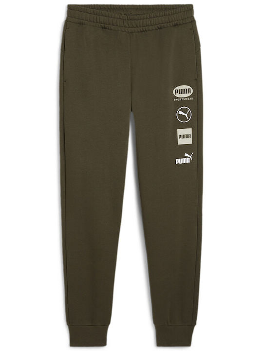 PUMA Power Sweatpants with Elastic Khaki