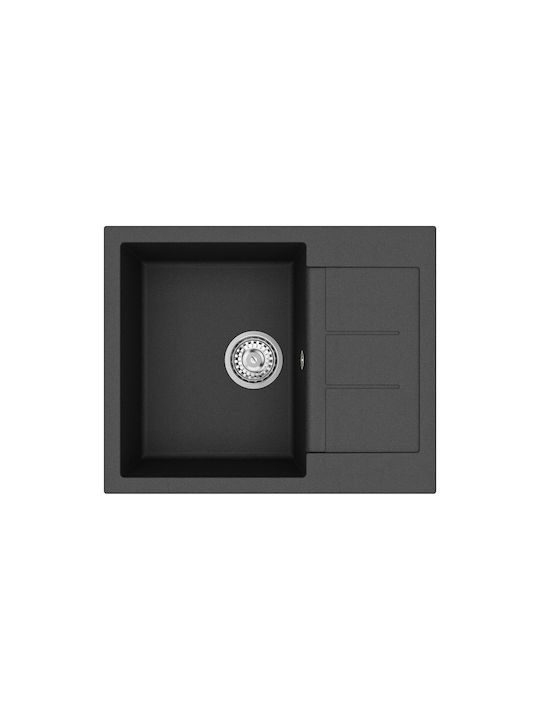 Tesa SQT102 Drop-In Küchenspüle aus Flüssiger Granit M62xB50cm Schwarze