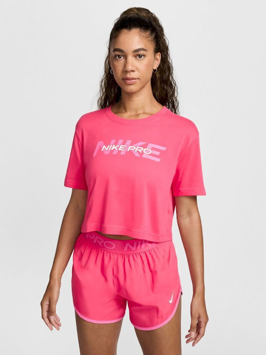 Nike Pro Damen Sport T-Shirt Dri-Fit Rosa