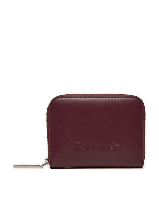 Small Leather Women's Wallet with RFID Burgundy