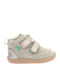 Leather Kids Boots with Velcro Beige Champagne