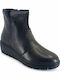 Leder Stiefeletten Damen Schwarz