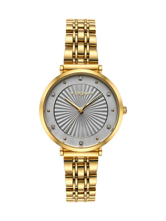 Vogue Γυναικείο Ρολόι 32mm Μπαταρίας με Χρυσό Α...