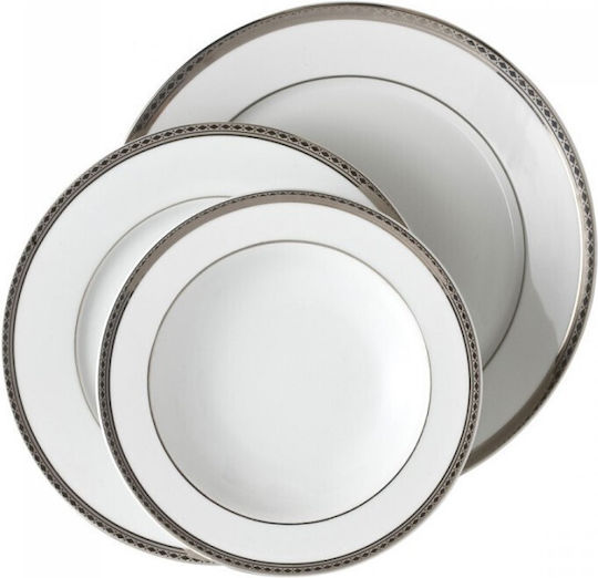 Emfasi Silver Porcelain Dinnerware Set 72pcs