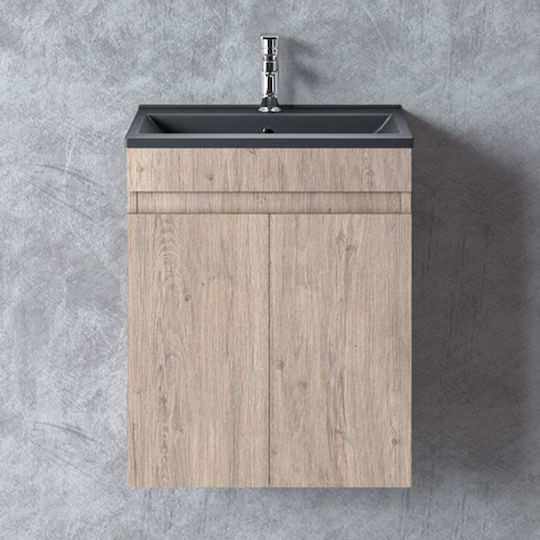 Martin Πάγκος με Νιπτήρα Μελαμίνη Μ60xΒ44xΥ47cm Beige Oak