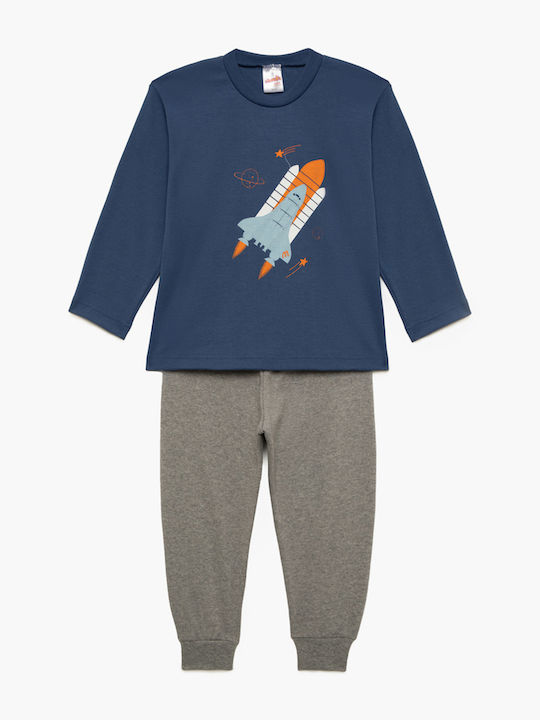Minerva Kids' Pajamas Winter Navy Blue Space