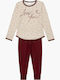 Minerva Kids' Pajamas Winter Beige, Bordeaux Love Story
