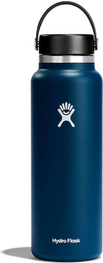 Hydro Flask Hydro Flask Wide Mouth Μπουκάλι Θερμός Ανοξείδωτο BPA Free 1.2lt INDIGO