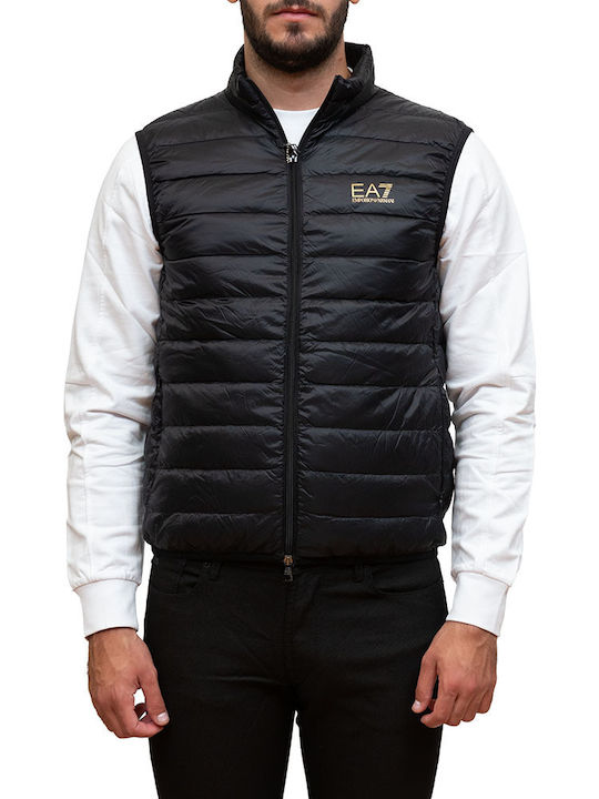 VIP【関税送料無料】希少 EA7 EMPORIO ARMANI DOWN WAISTCOAT Emporio Armani Sleeveless Jacket Puffer Black/Gold