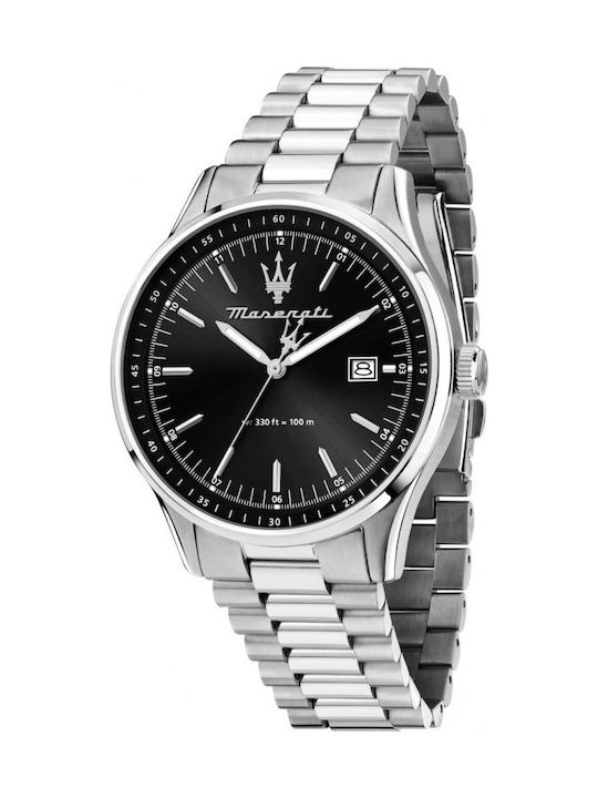 Maserati Ανδρικό Ρολόι 42mm Μπαταρίας με Ασημί Μεταλλικό Μπρασελέ