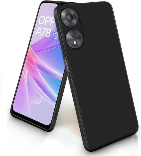 Back Cover Σιλικόνης Μαύρο Oppo A78 4g