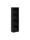 Bookcase Black Velvet-Black Metal 40x24x143cm