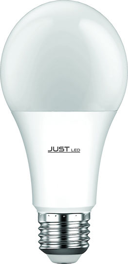 Just LED Λάμπα LED 15W για Ντουί E27 και Σχήμα A60 Φυσικό Λευκό