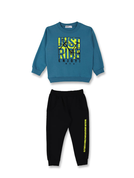 Nek Kids Wear Kids Sweatpants Set Petrol, Black