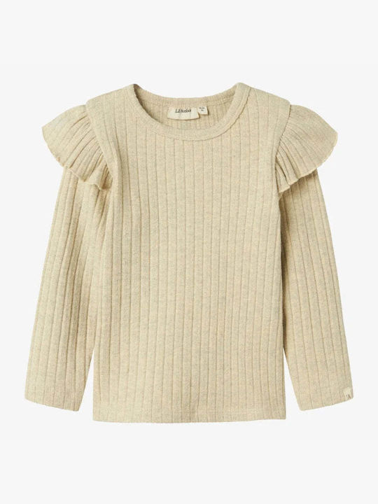 Lil' Atelier Kinderhemd Langarm Beige