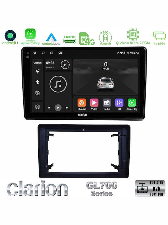 Clarion Auto-Audiosystem für Jeep Kommandant / Großer Cherokee / Patriot Dodge Nitro 2005-2011 (Bluetooth/USB/WiFi/GPS/Apple-Carplay/Android-Auto) mit Touchscreen 10"