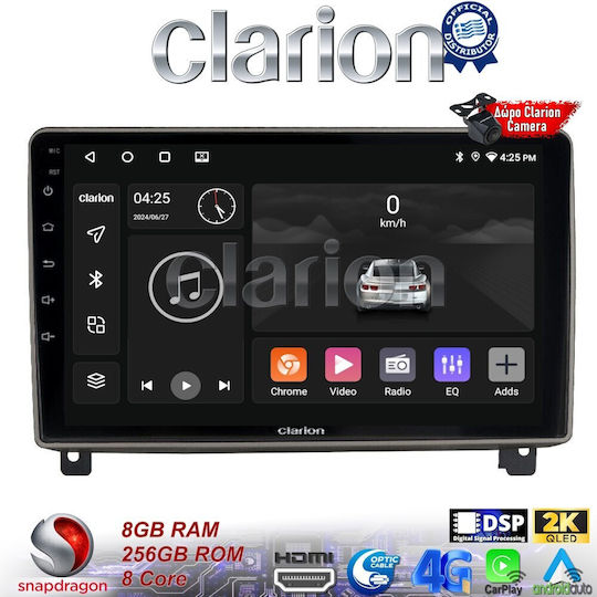 Clarion Ηχοσύστημα Αυτοκινήτου για Peugeot 407 2004 > 2011 (Bluetooth/USB/WiFi/GPS/Apple-Carplay/Android-Auto) με Οθόνη Αφής 9"