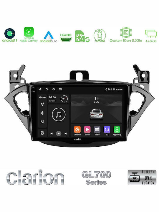 Clarion Ηχοσύστημα Αυτοκινήτου για Opel Corsa / Adam 2014-2021 (Bluetooth/USB/WiFi/GPS/Apple-Carplay/Android-Auto) με Οθόνη Αφής 9"