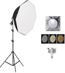 Octagon Umbrella Softbox Adjustable Height 45w Led Lighting 70w Ufo