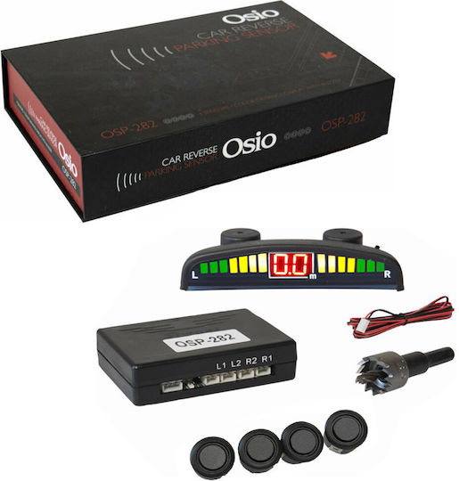 Osio Car Parking System with Screen / Buzzer and 4 Sensors 18mm in Black Color