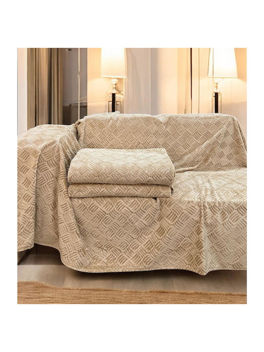 Linea Home Rafles Σετ Ριχτάρια 3τμχ Ζακάρ Μπεζ
