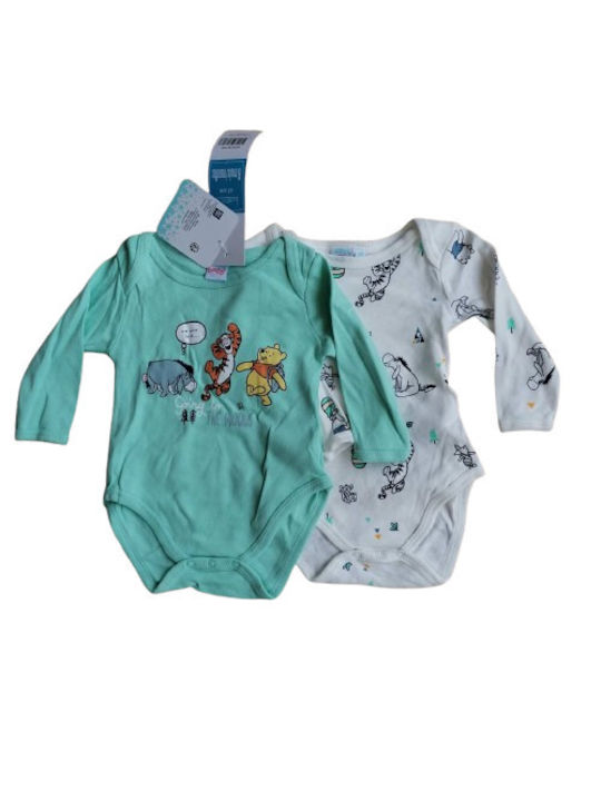 Disney Winnie Pooh Set Body pentru Bebeluși Mânecă lungă Multicolor 2buc