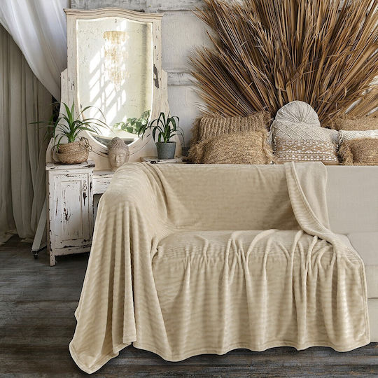 Melinen Enzo Armchair Throw Jacquard 130x170cm Beige