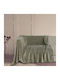 Melinen Aria Sofa Throw 2 Seater Jacquard 170x250cm Olive Grey