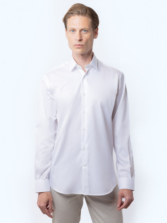 The Bostonians Long-sleeved Cotton Shirt White