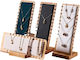Wooden Rectangular Necklace Stand with 12 Slots Beige