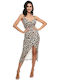 RichgirlBoudoir Abendkleid mit Schlitz Leopard