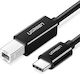Ugreen Regular USB 2.0 Cablu USB-C bărbătesc - USB-B Negru 1m (45034)