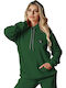 Damen Sweatshirt Kapuzen Grün