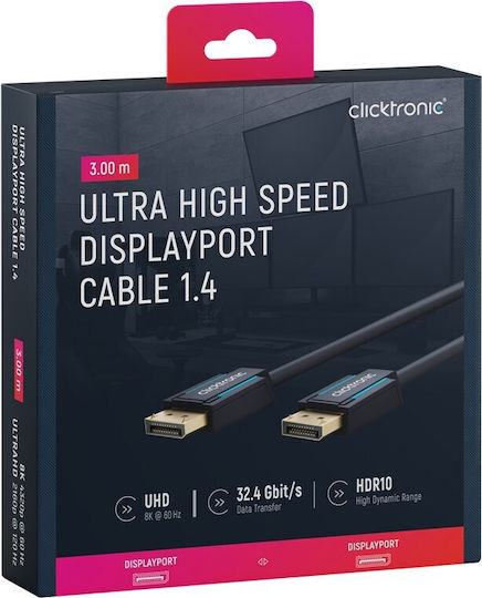 Clicktronic Displayport Dp Cable Dp 1.4 8k 3m